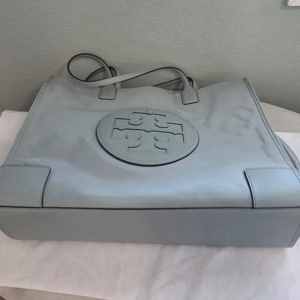 Tory Burch ELLA Tote Bag Blue Celadon